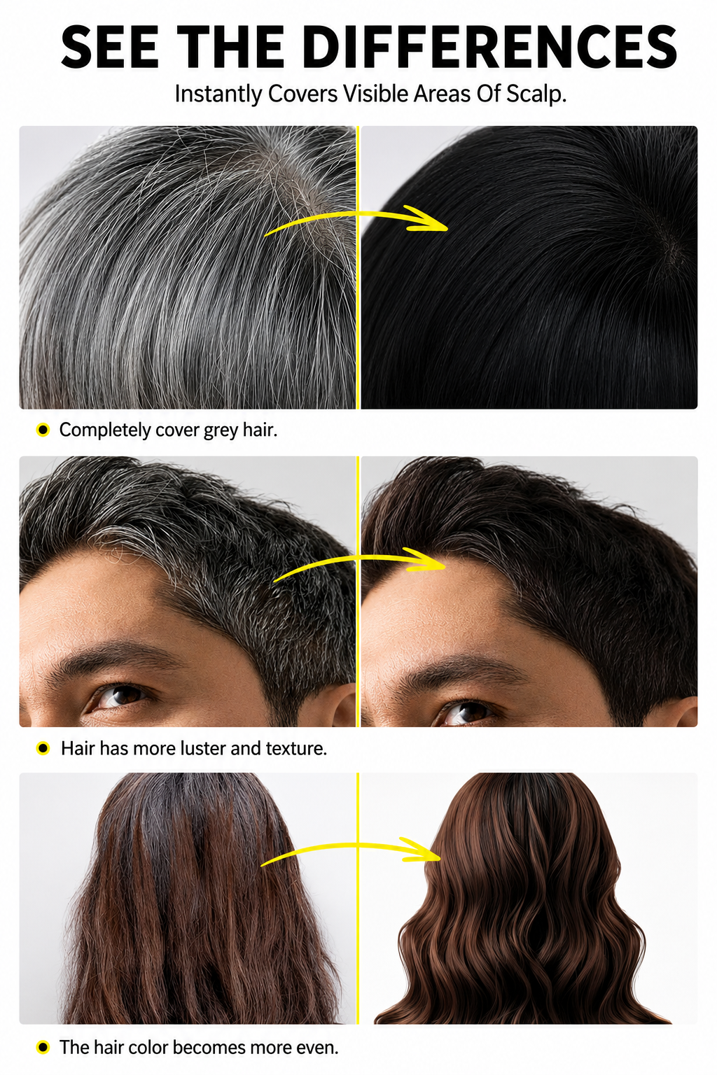Waterproof Grey Root Cover Up Stick – Instant Hair Color Touch-Up