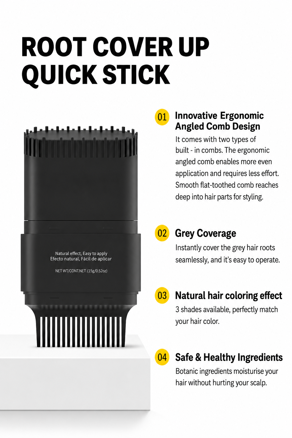 Waterproof Grey Root Cover Up Stick – Instant Hair Color Touch-Up