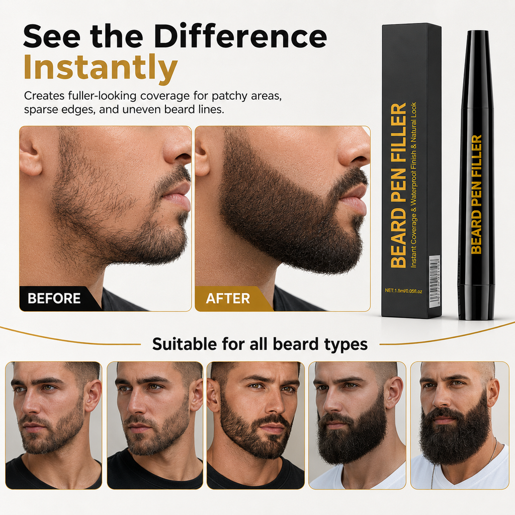 Waterproof Beard Pen Filler – Natural-Looking Patchy Beard Enhancer