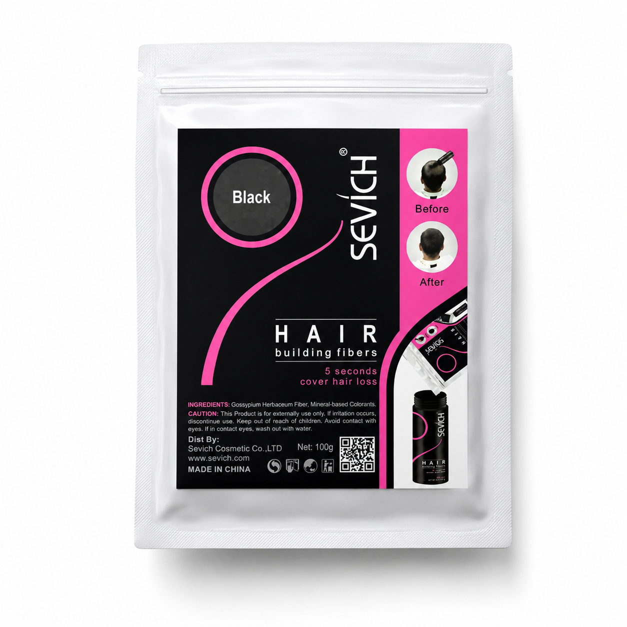 Keratin Hair Building Fiber Powder - 100g Sachet